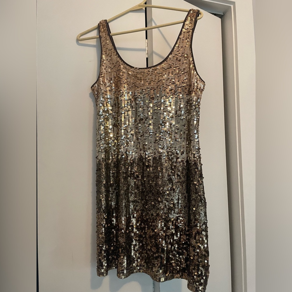Gold sequin dress